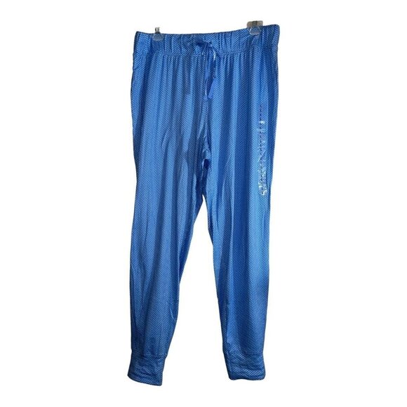 NWT JOCKEY Better Basics Womens Blue Dots Microfiber Lounge Pants Sz L - Picture 1 of 9